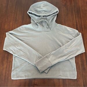 Sweaty Betty Escape Luxe Fleece Cropped Hoodie Aqua Gray Green Size S Athleisure